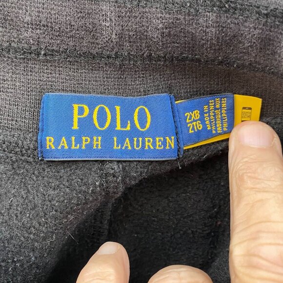 Polo Ralph Lauren Jogger Pants Size 2XB Black Drawstring Sweatpants Pull On - Picture 11 of 16